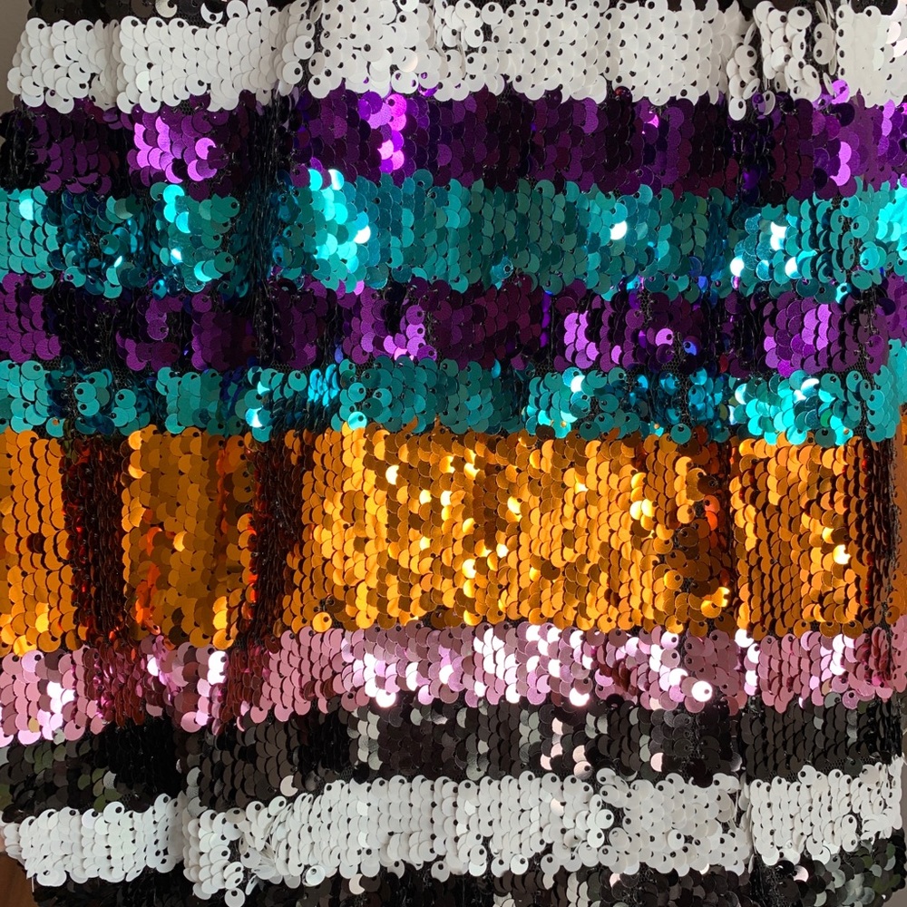 Tfnc London Short Full Sequin Halter Multicolor P… - image 6